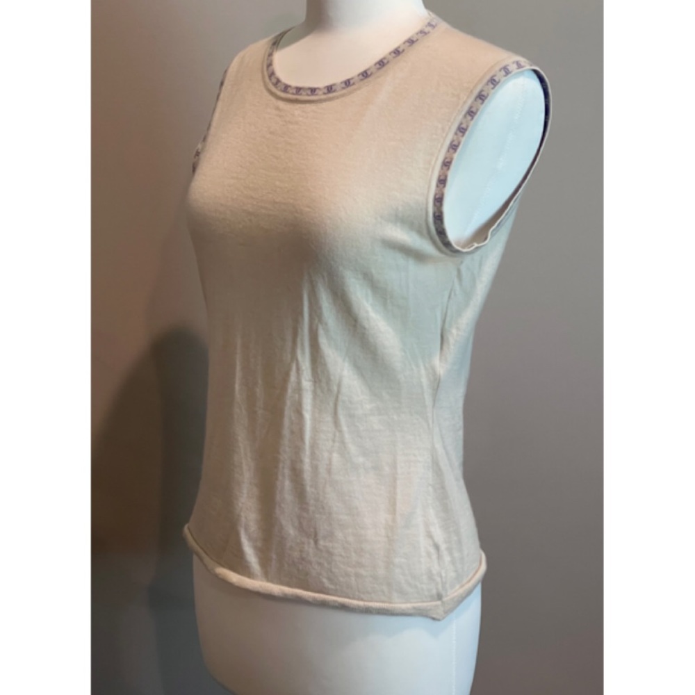 ✨Rare Vintage CHANEL 2001 Collection CC Logo Cashmere Vest Sweater Top Shirt - Picture 10 of 14